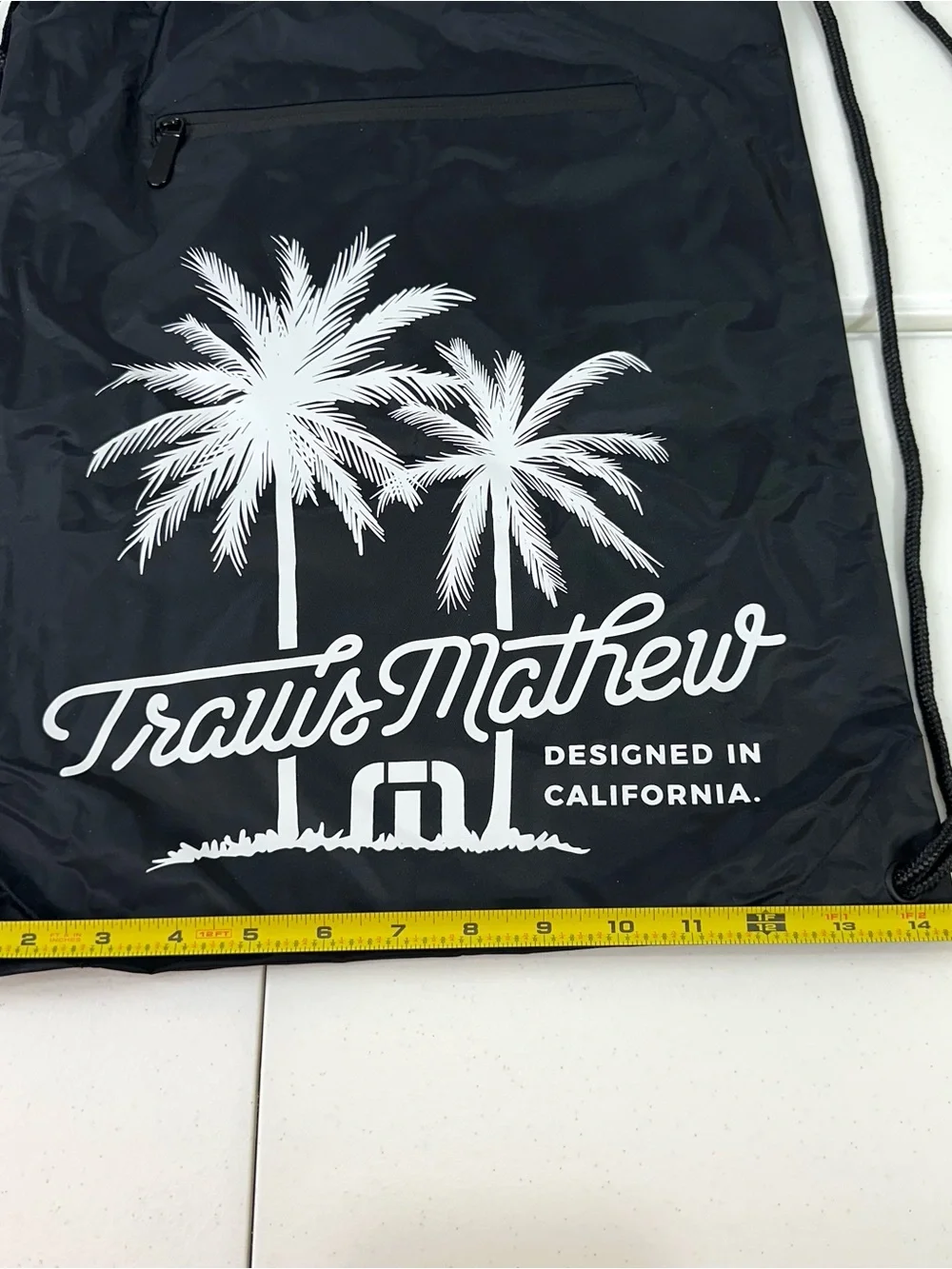 Travis Mathew Black Drawstring Gym Sack